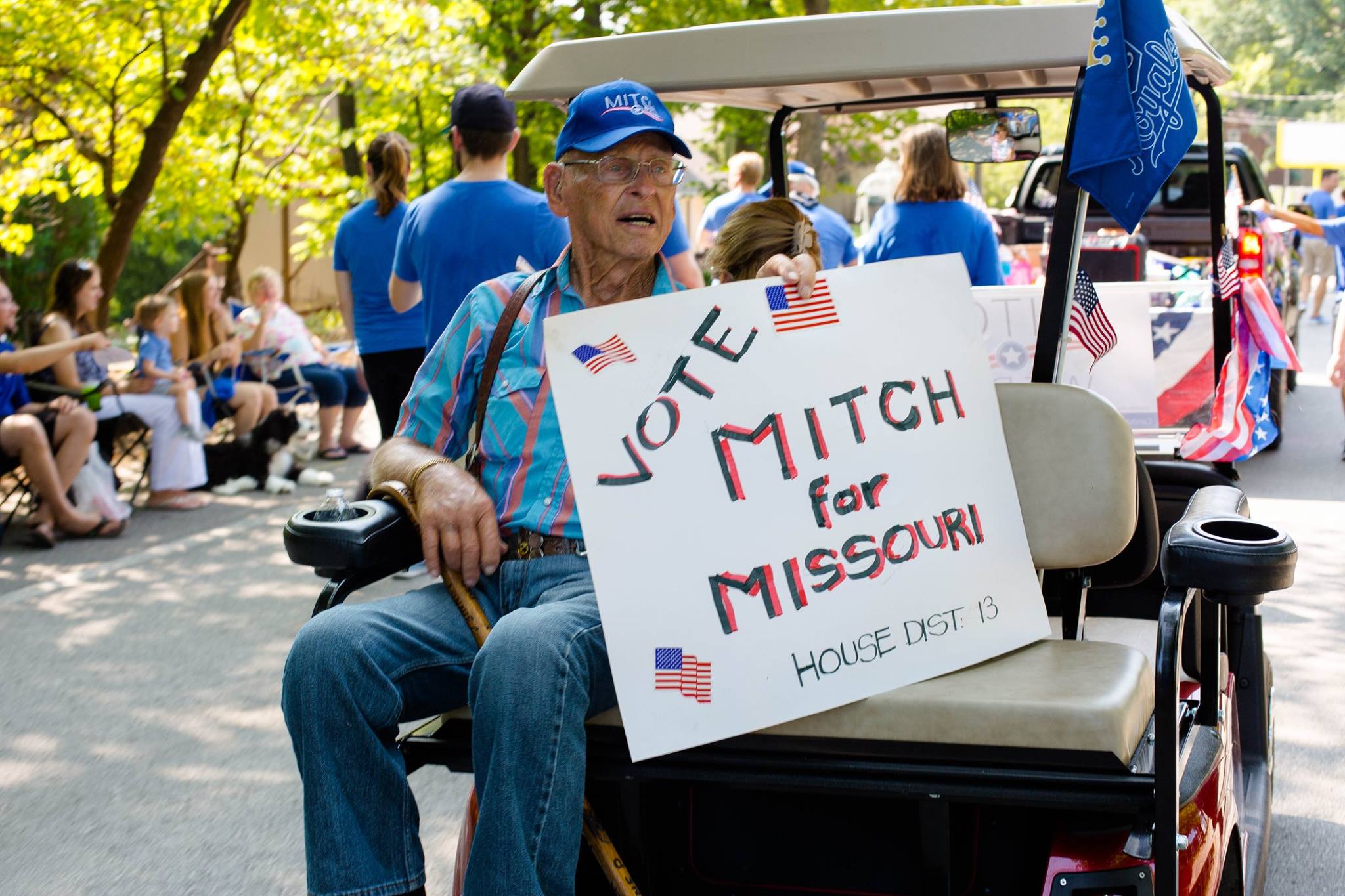 Mitch Webers Dad with sign